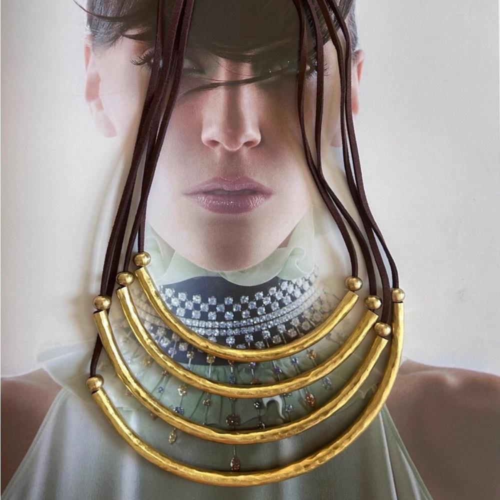 Nefertiti-Inspired, Italian-Designed Recycled Necklace. In stock April 10th. - Picture 4 of 4
